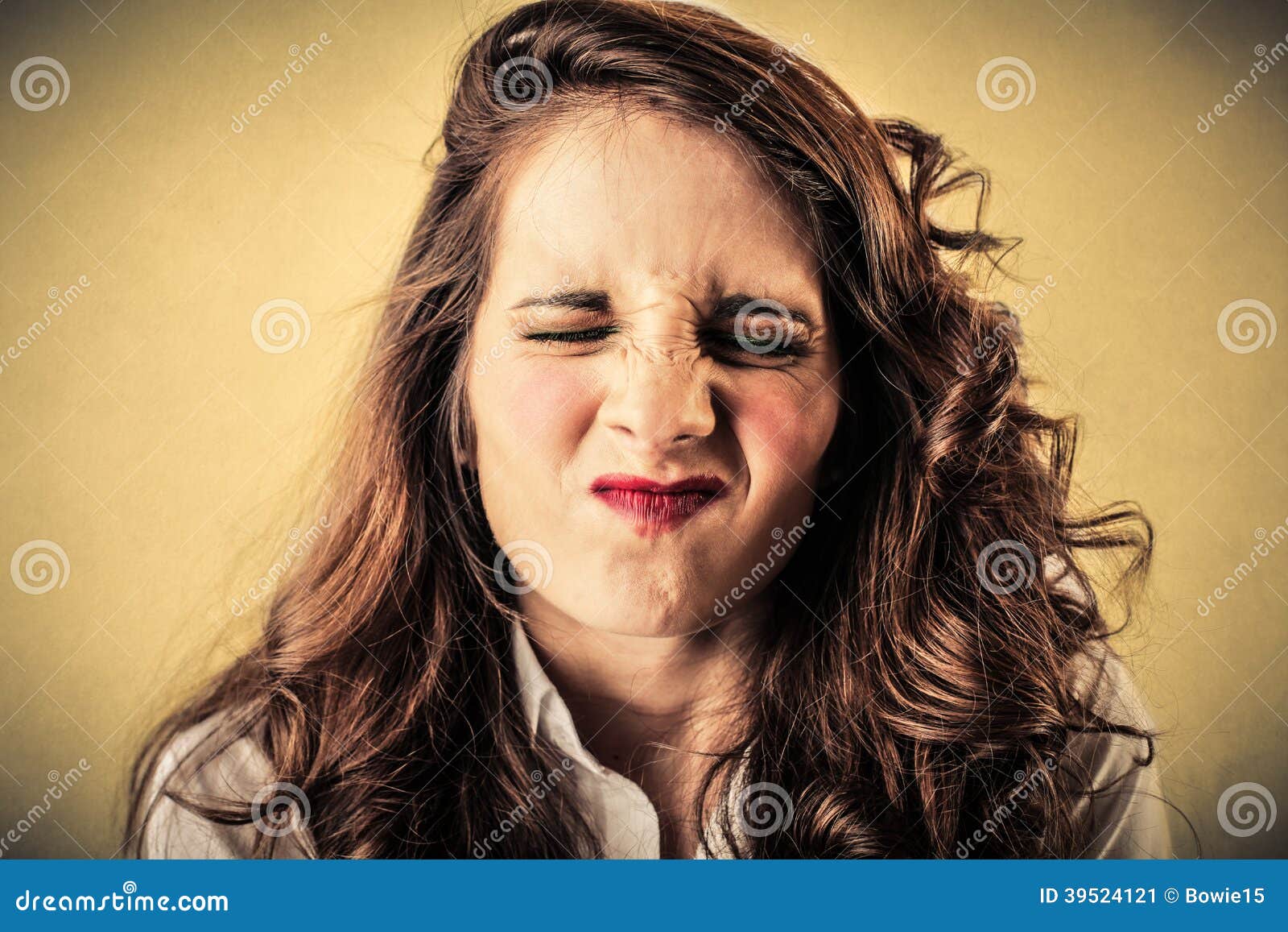 Young Woman with a Grumpy Face Stock Image Image of beautiful