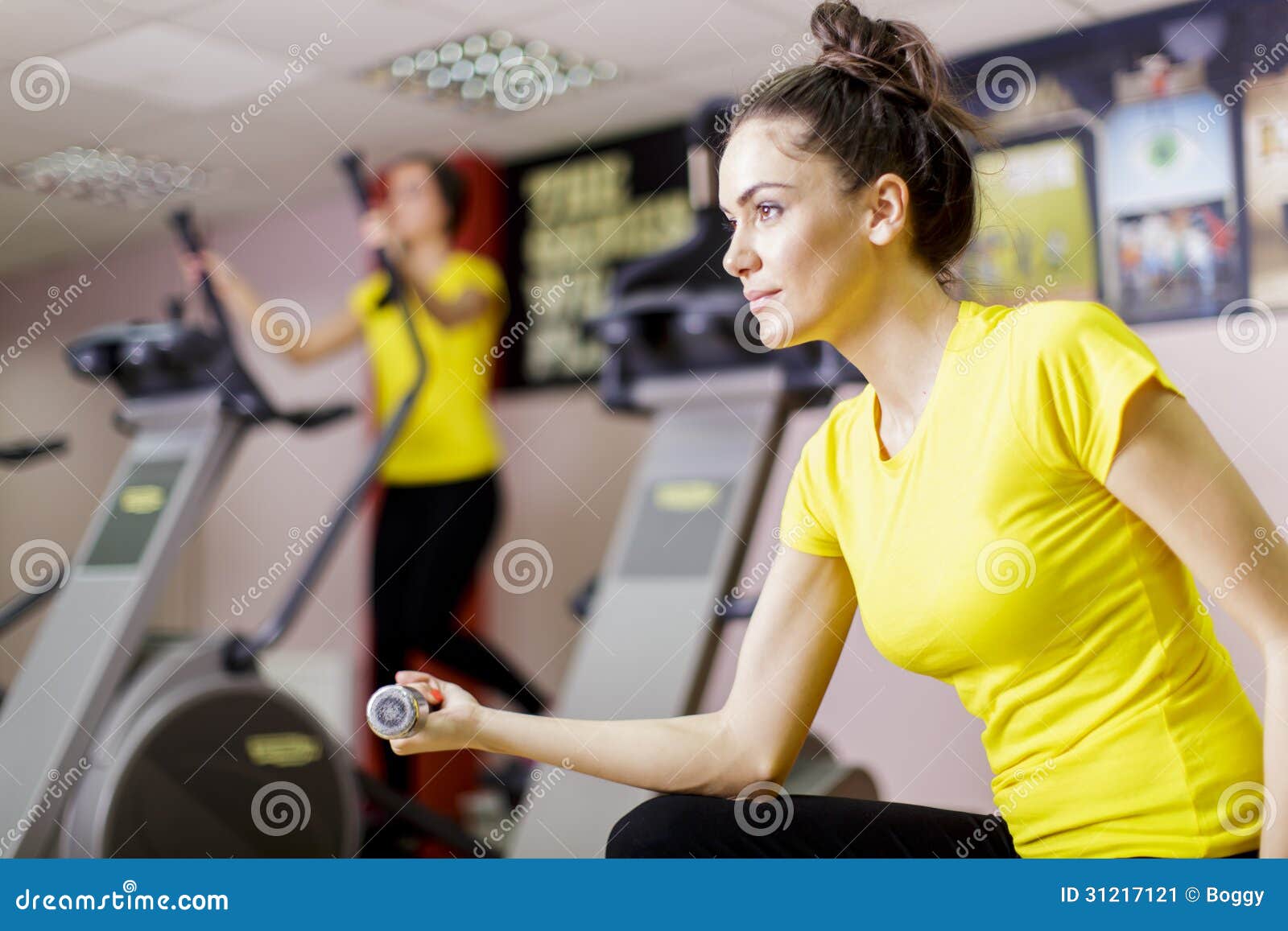Young woman in the gym stock image. Image of person, adult 31217121