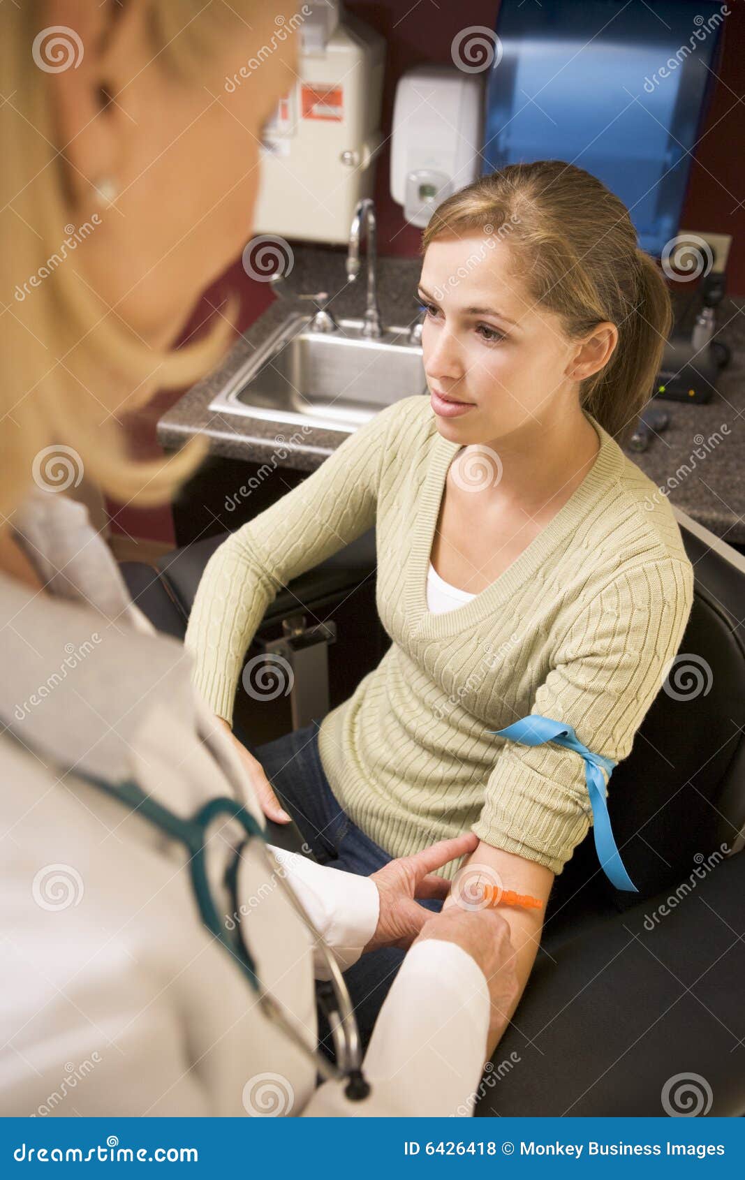 Young Woman Having Blood Test Done Stock Photo  Image of colour