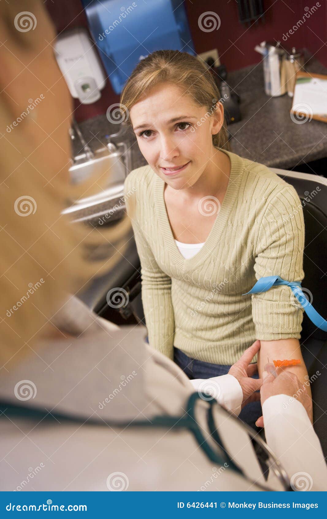 Young Woman Having Blood Test Done Stock Image  Image of needle