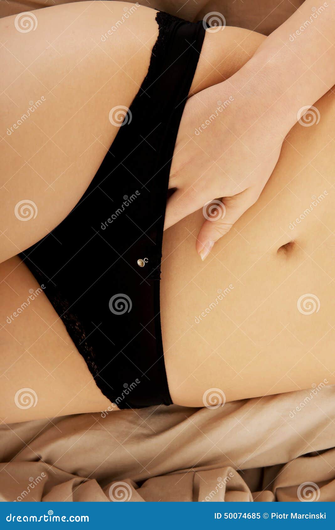 Woman S Hand In Her Panties Stock Photo, Picture and Royalty Free