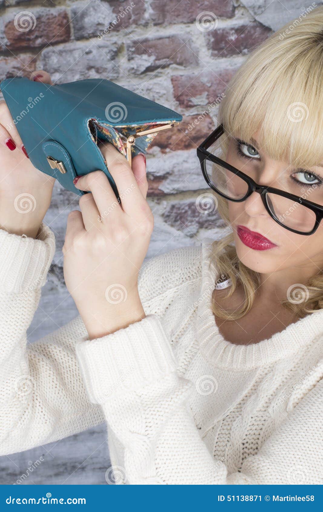 Young Woman Holding a Purse Stock Image Image of housewife, caucasian