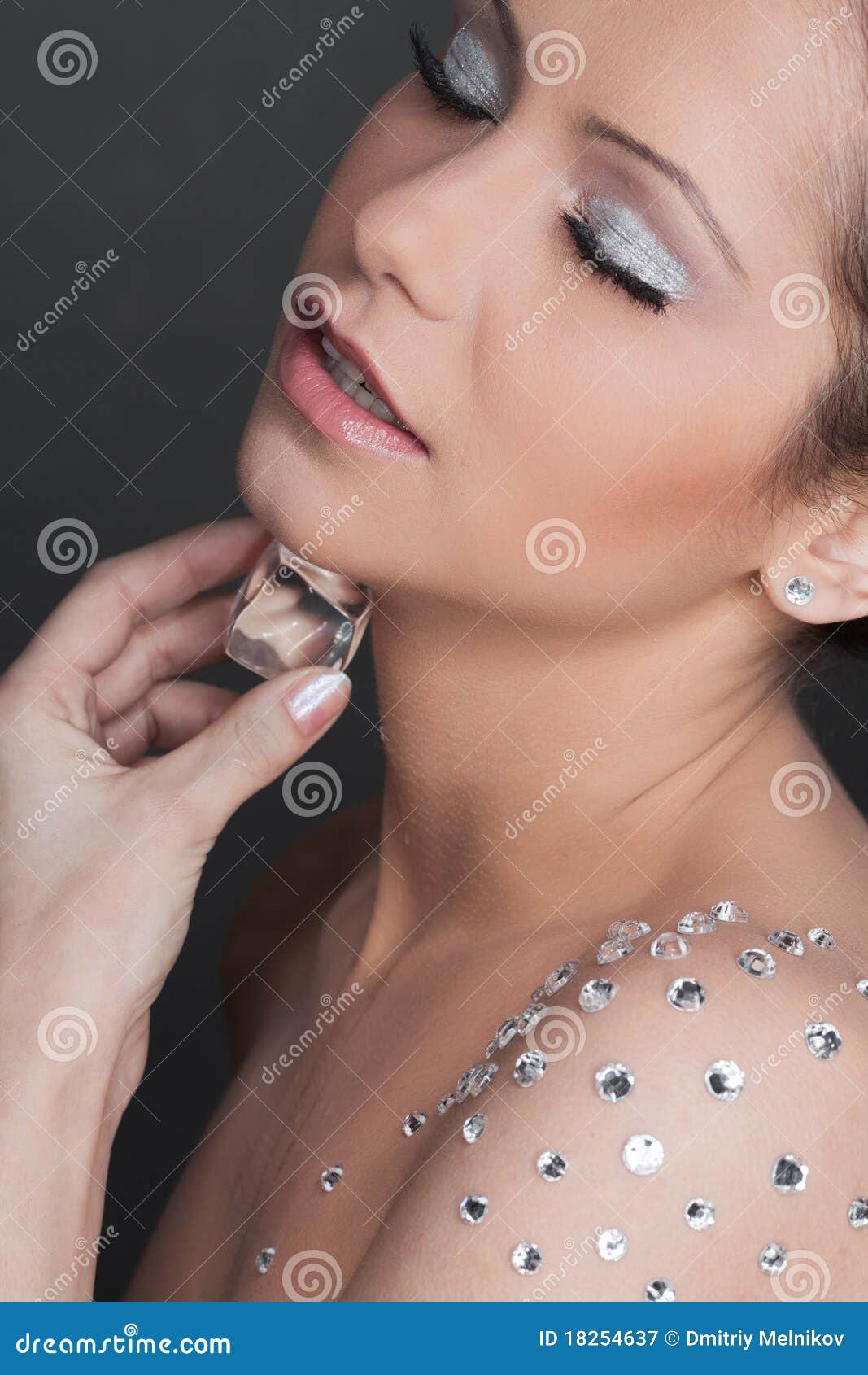 Young Woman With An Ice Slice Stock Image - Image Of Healthy, Grey