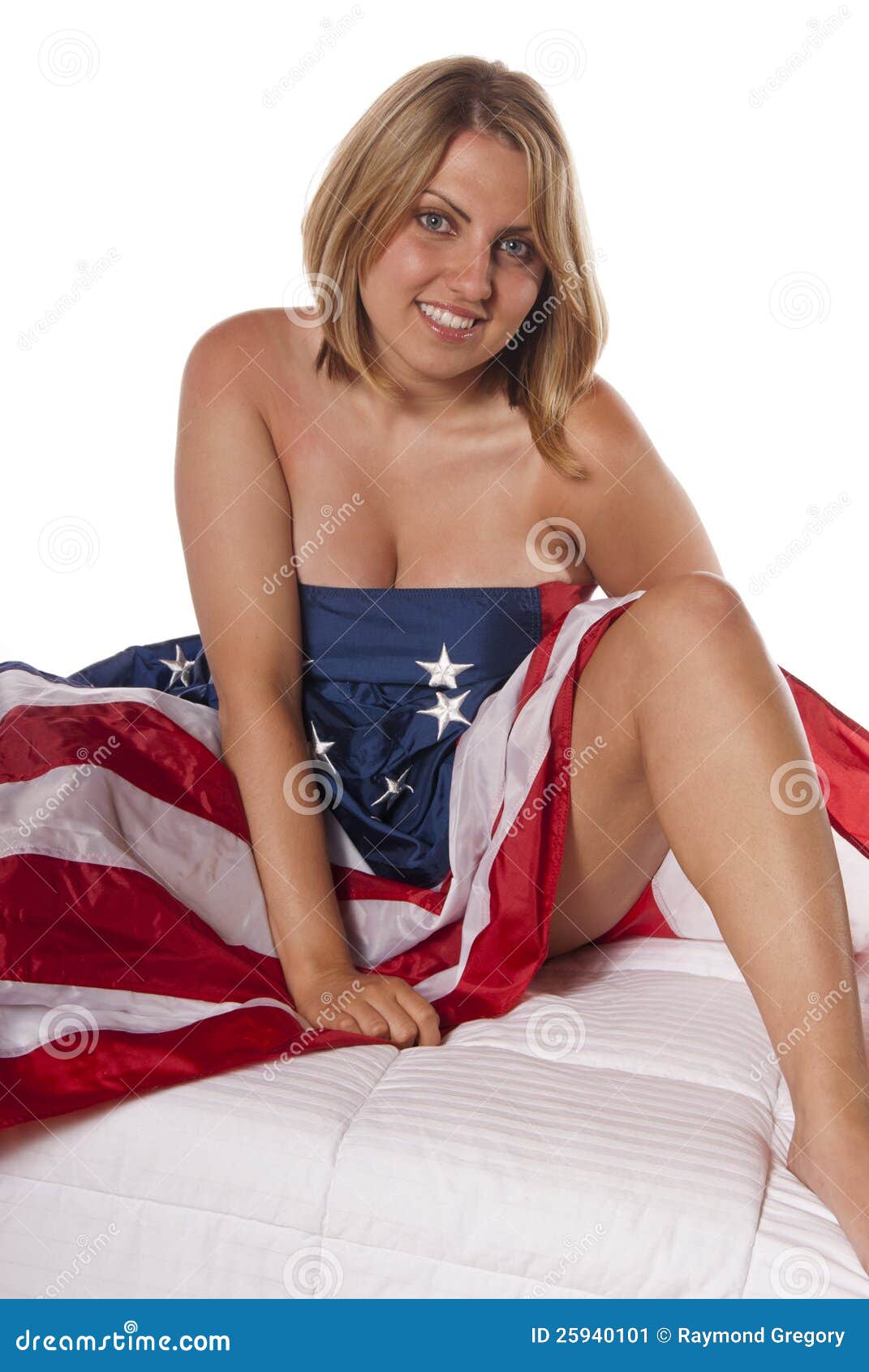 Desnudo American Flag Professional Naked Potography