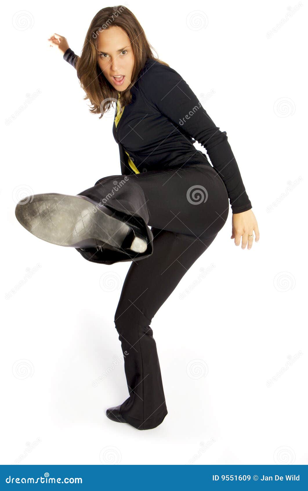 Young Woman Kicking Royalty Free Stock Images Image 9551609