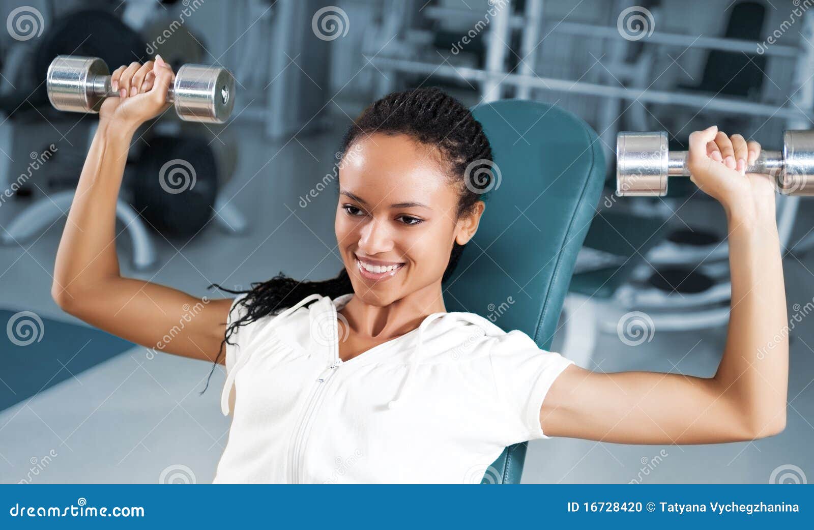Young Woman Lifting Free Weights Stock Photo Image of concentration