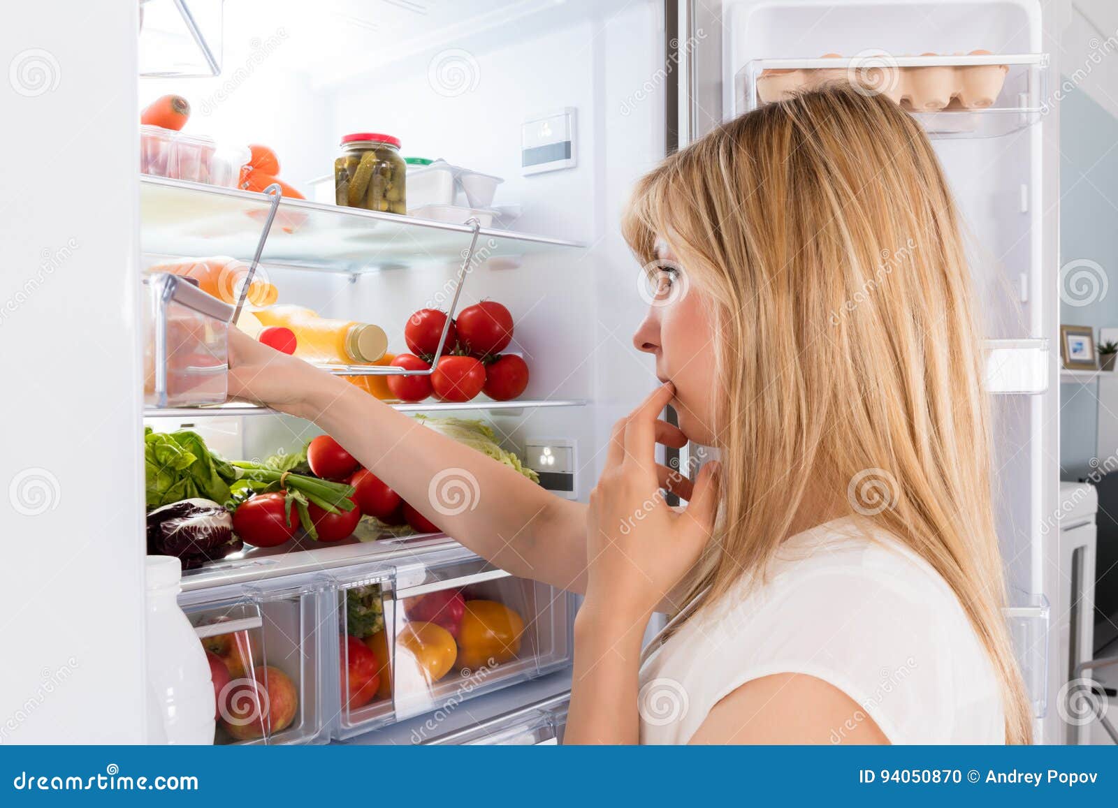 Young Woman Looking in Fridge Stock Photo Image of equipment, house