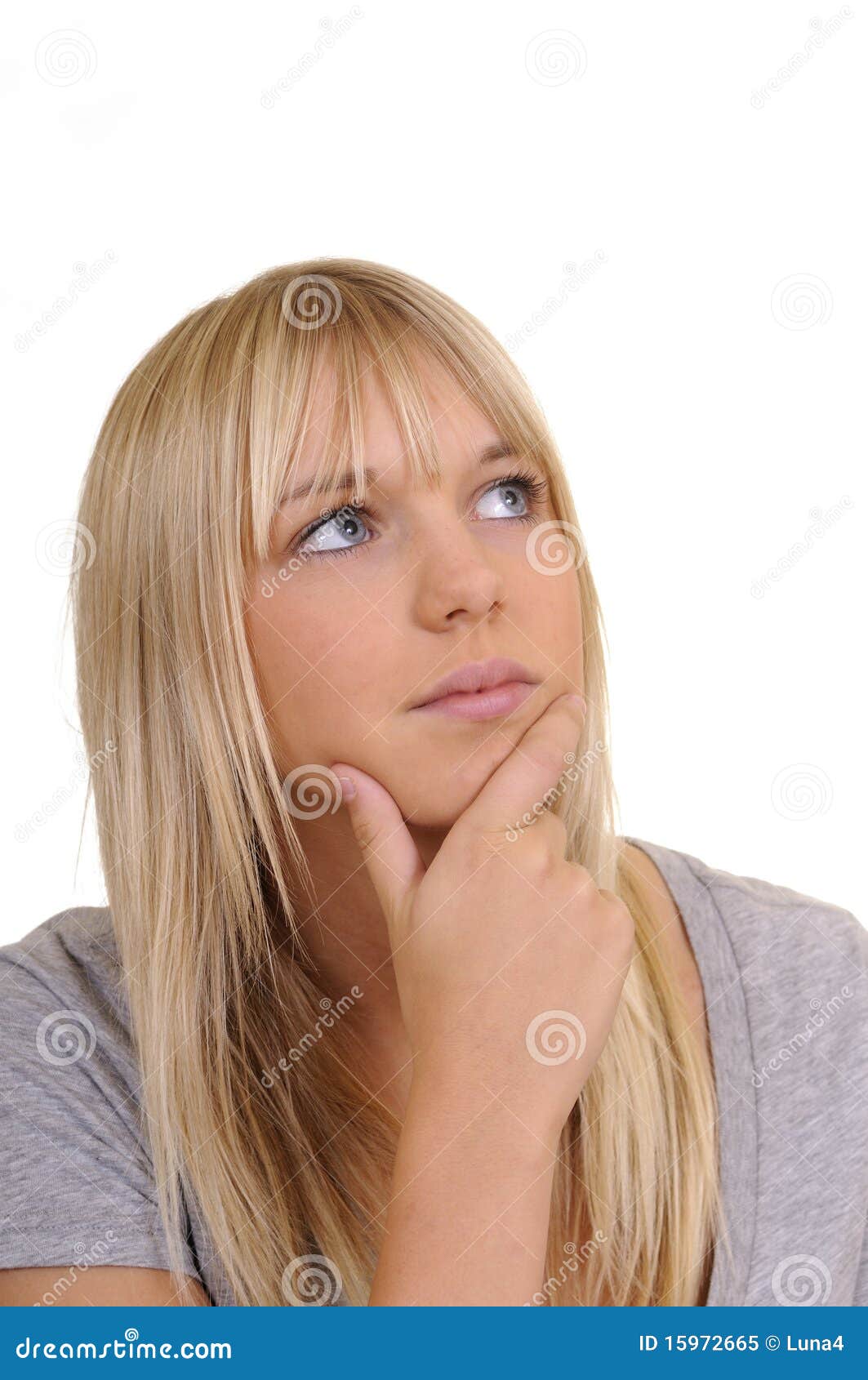 Young Woman Looking Thoughtful Royalty Free Stock Photo - Image: 15972665