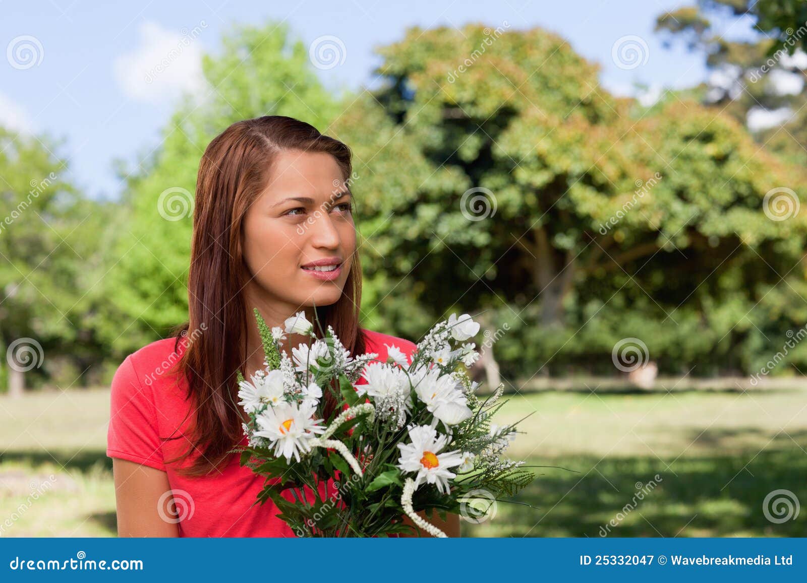 Young Woman Looking Towards the Side Stock Image - Image of sunny ...