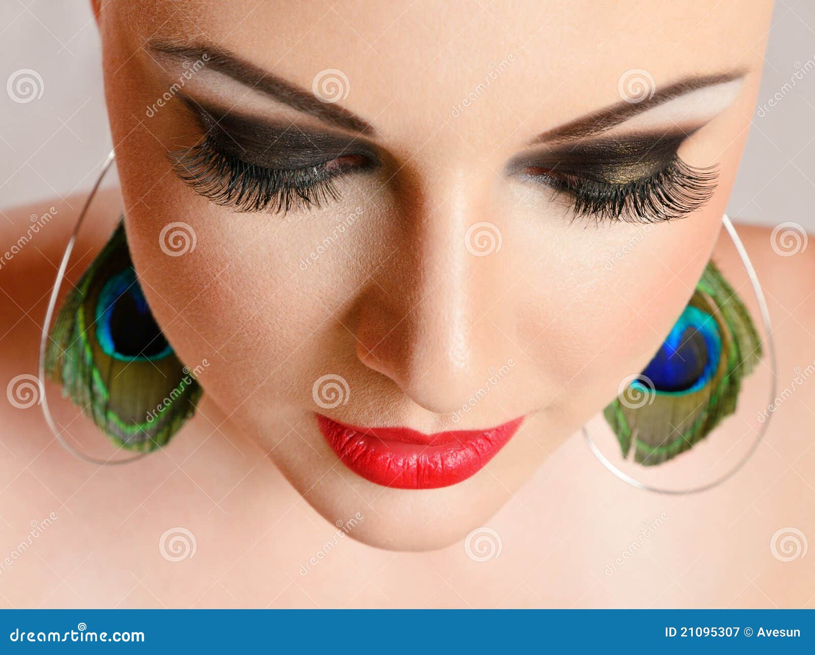 Young Woman with Makeup Closeup Stock Image Image of head