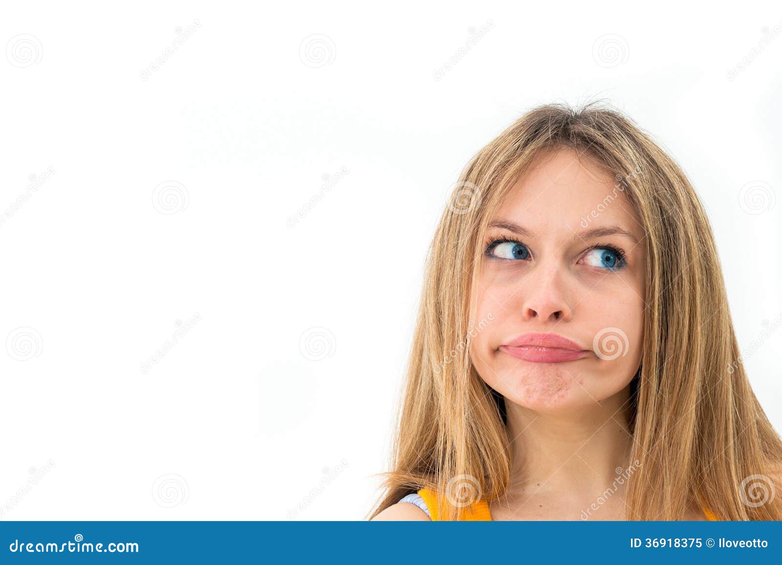 young woman making a funny grimace