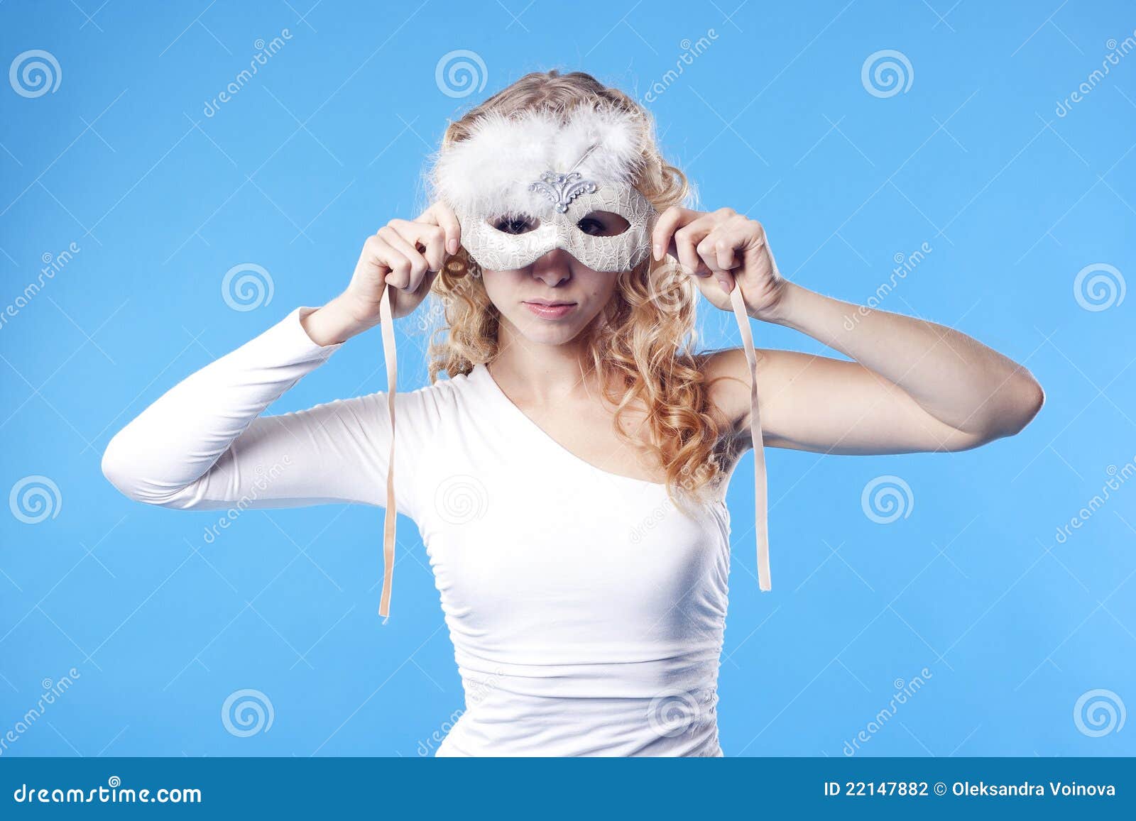 Young woman with a mask stock photo. Image of lips, woman 22147882