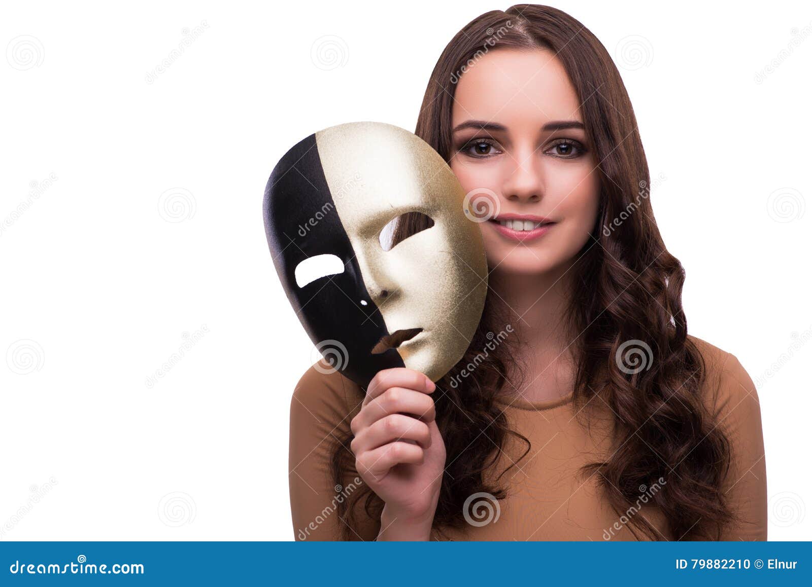 The Young Woman with Mask Isolated on White Stock Photo Image of