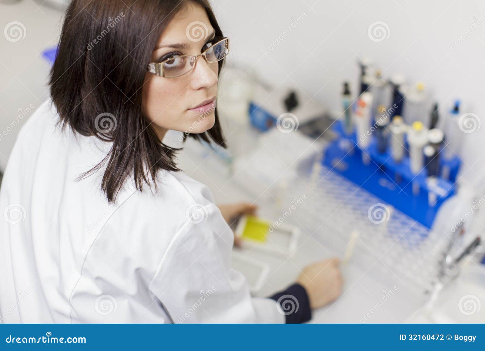 Young Woman in the Medical Laboratory Stock Photo Image of