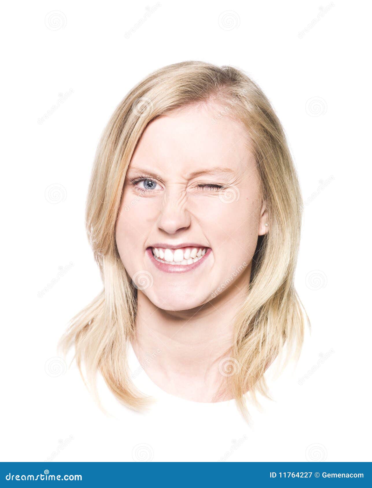 Young Woman with One Eye Closed Stock Image Image of attractive