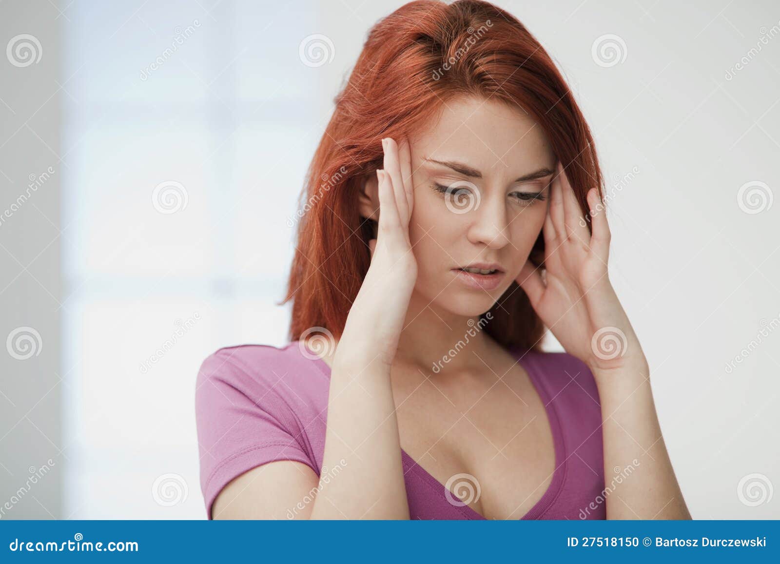 Young Woman in Pain. stock photo. Image of head, migraine 27518150