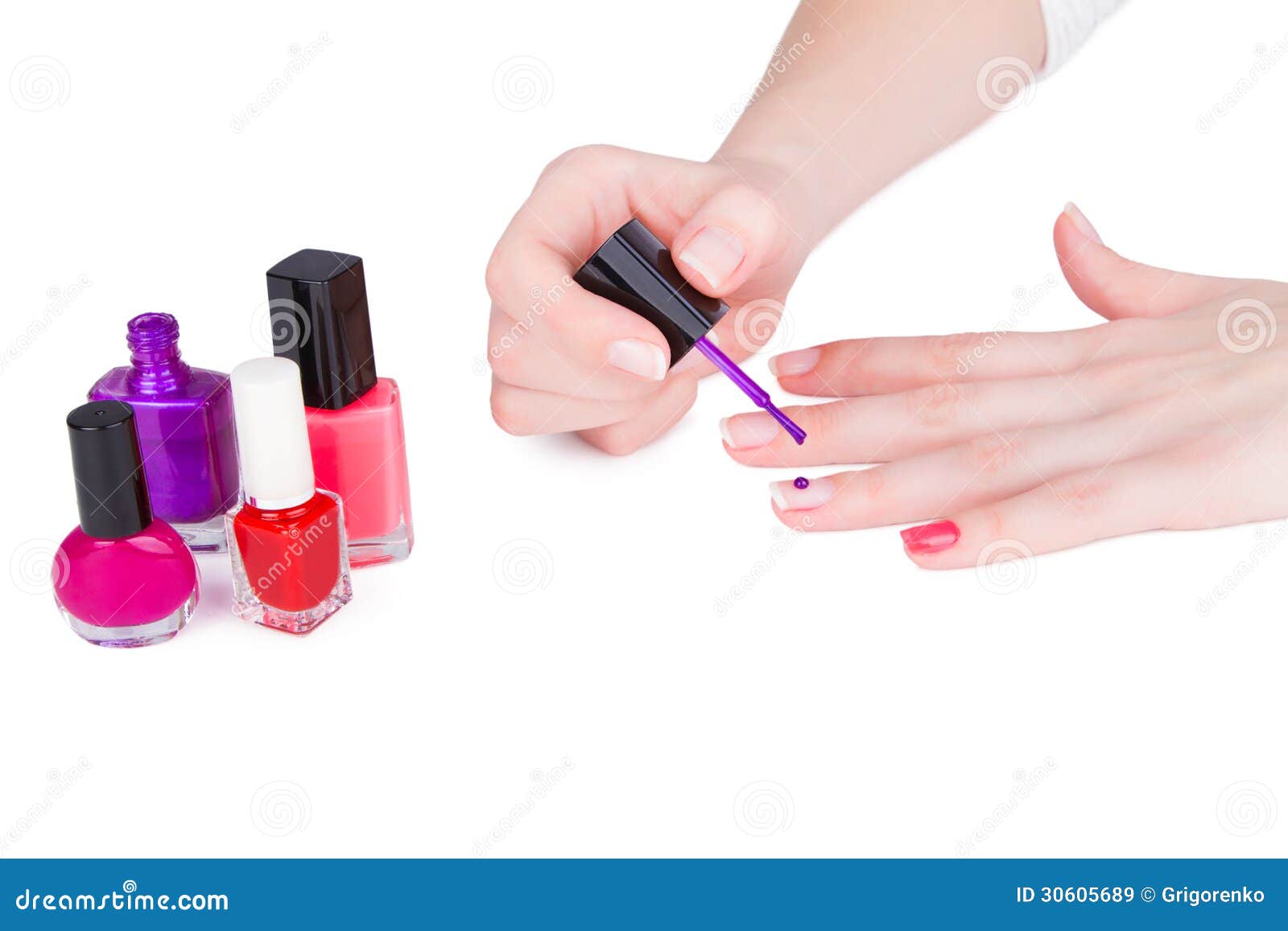 Young Woman Paint Her Nails Stock Image - Image of color, lacquer: 30605689