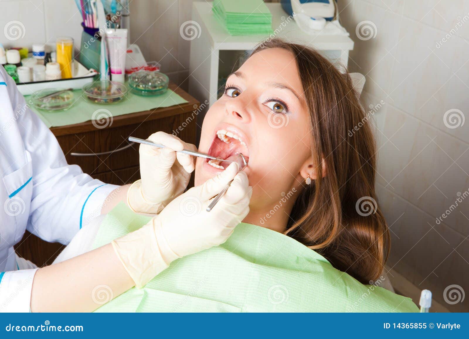 Young Woman Patient at Dentist Stock Image Image of hands, adult