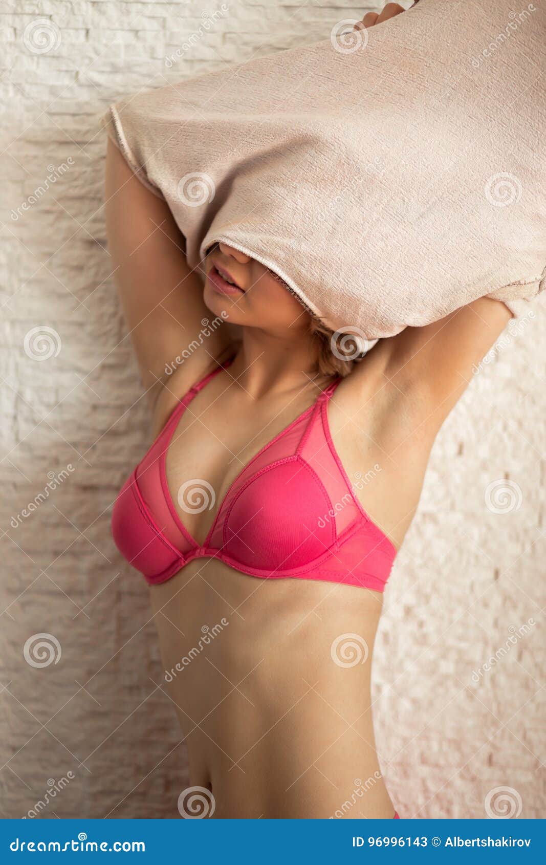 Giving Highland Guggenheim Museum Young Woman In Pink Lingerie Undressing, Over White Stock Photo 96996143 -  Megapixl