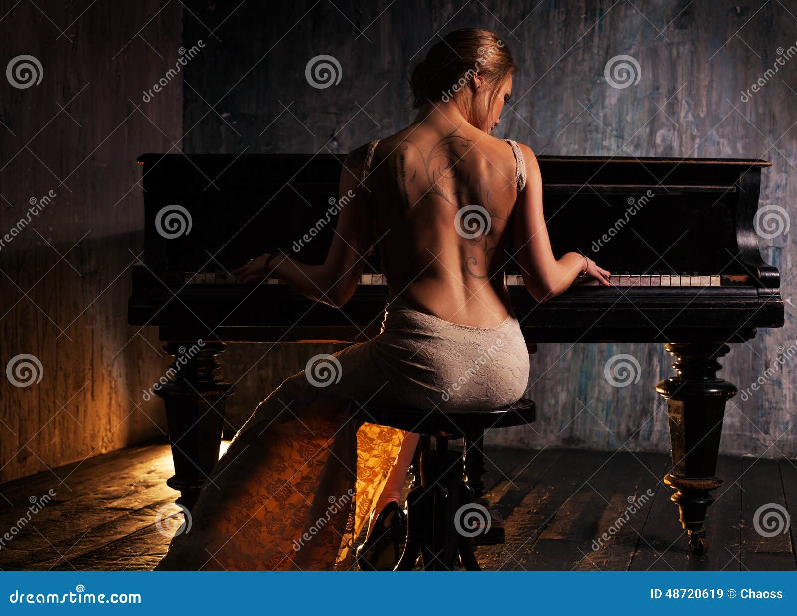 Playing Piano Naked Big Titts Models