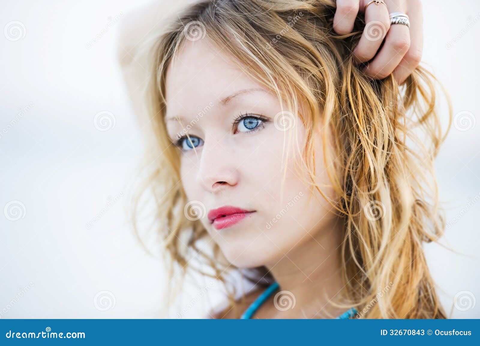 Young Woman Portrait Highkey Stock Image Image Of Closeup