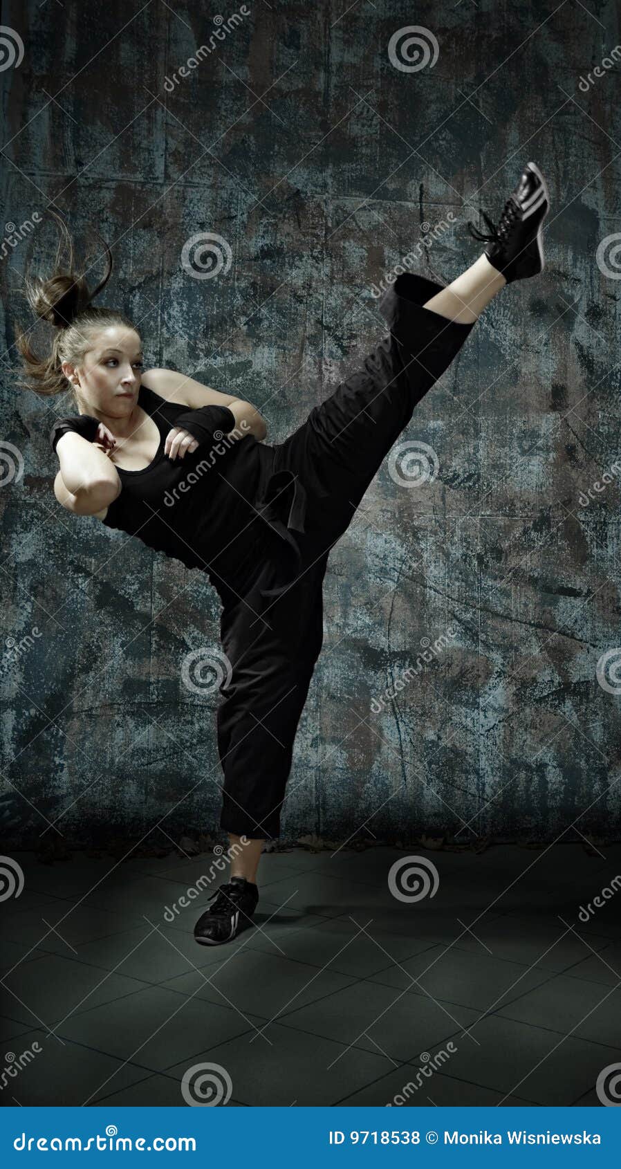 Young Woman Practice Martial Arts Stock Photo Image of kickboxer
