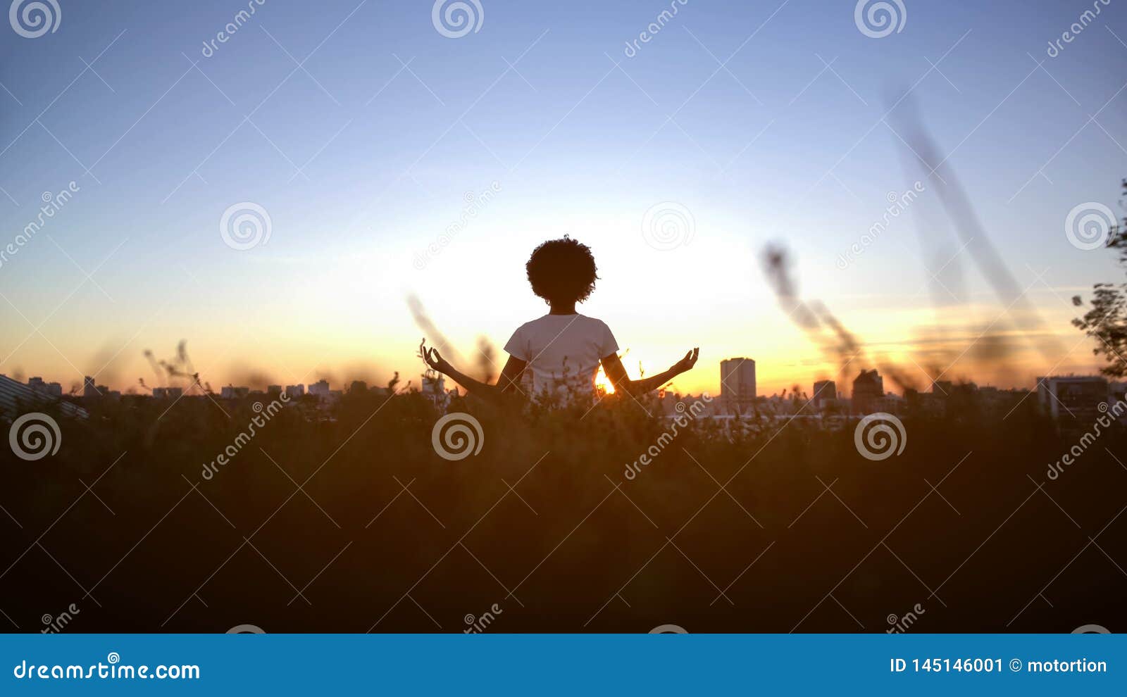 Silhouette of a Woman Posing during Sunset · Free Stock Photo