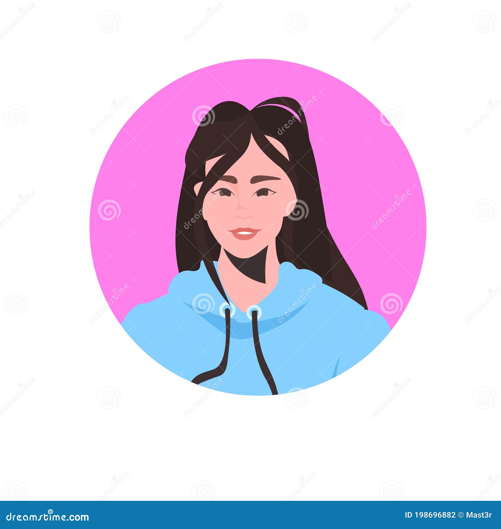 Young Woman Profile Avatar Beautiful Girl Face Female Cartoon Character  Portrait Stock Vector - Illustration of graphic, cheerful: 198696882