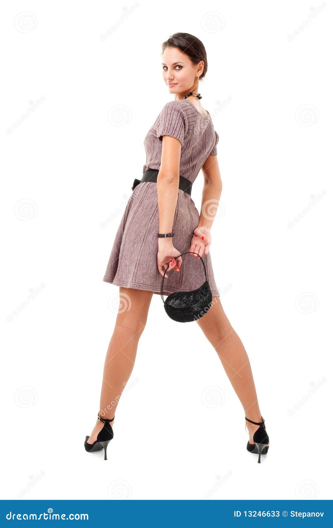 Young woman with purse stock image. Image of elegance 13246633
