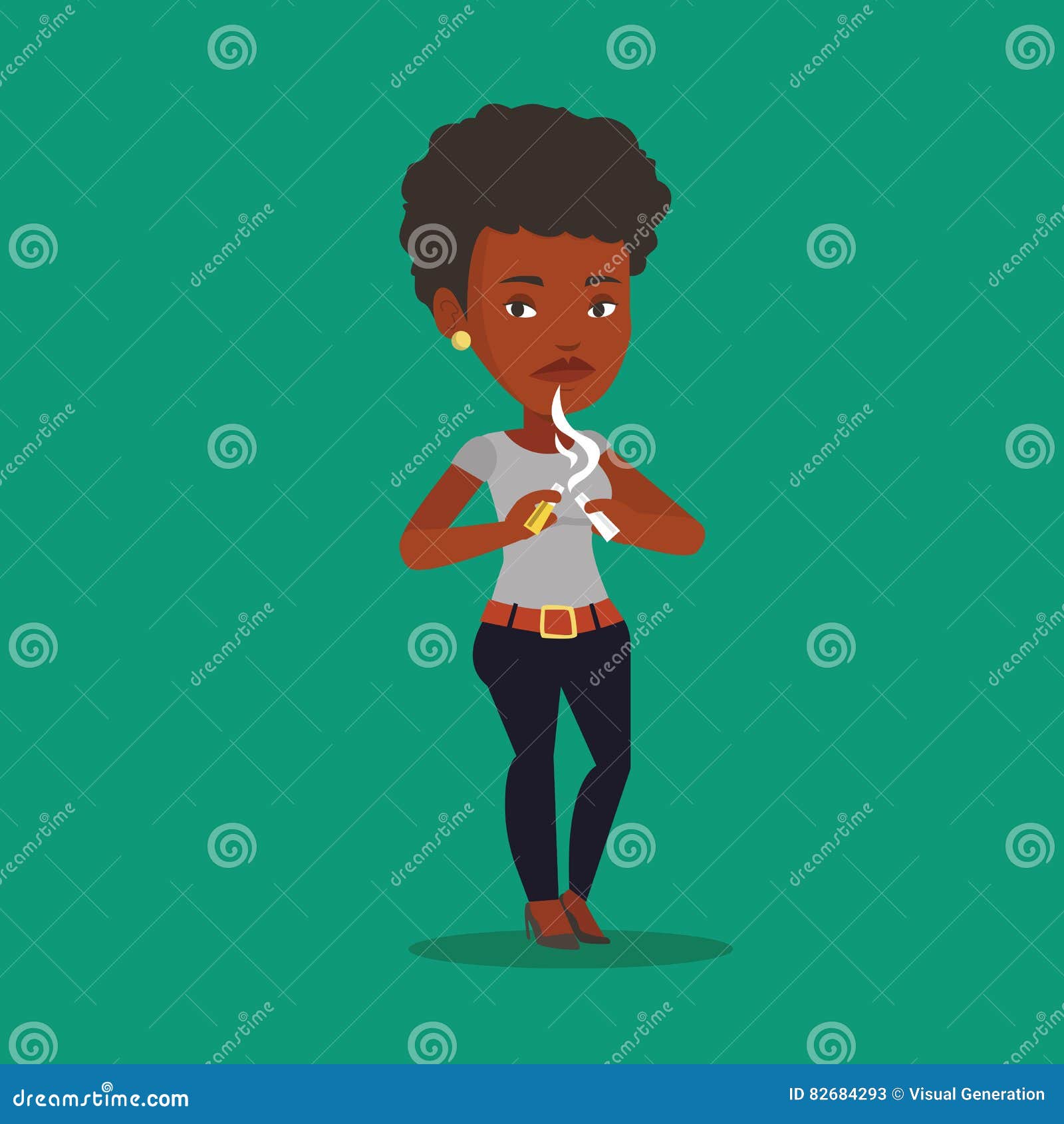Download Young Woman Quitting Smoking Vector Illustration. Stock Vector - Illustration of design ...