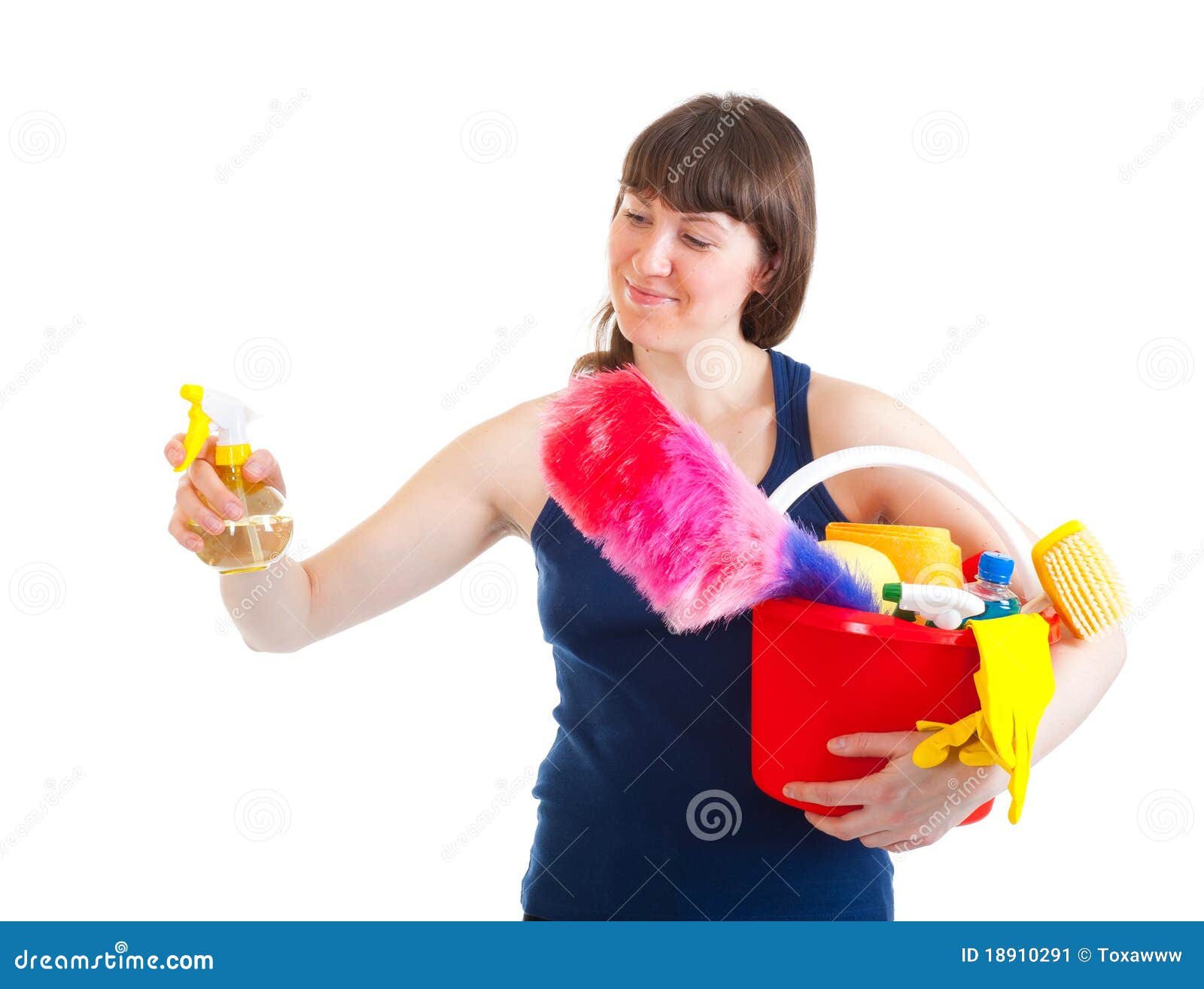 Young Woman is Ready for Cleaning Stock Image Image of female, dust