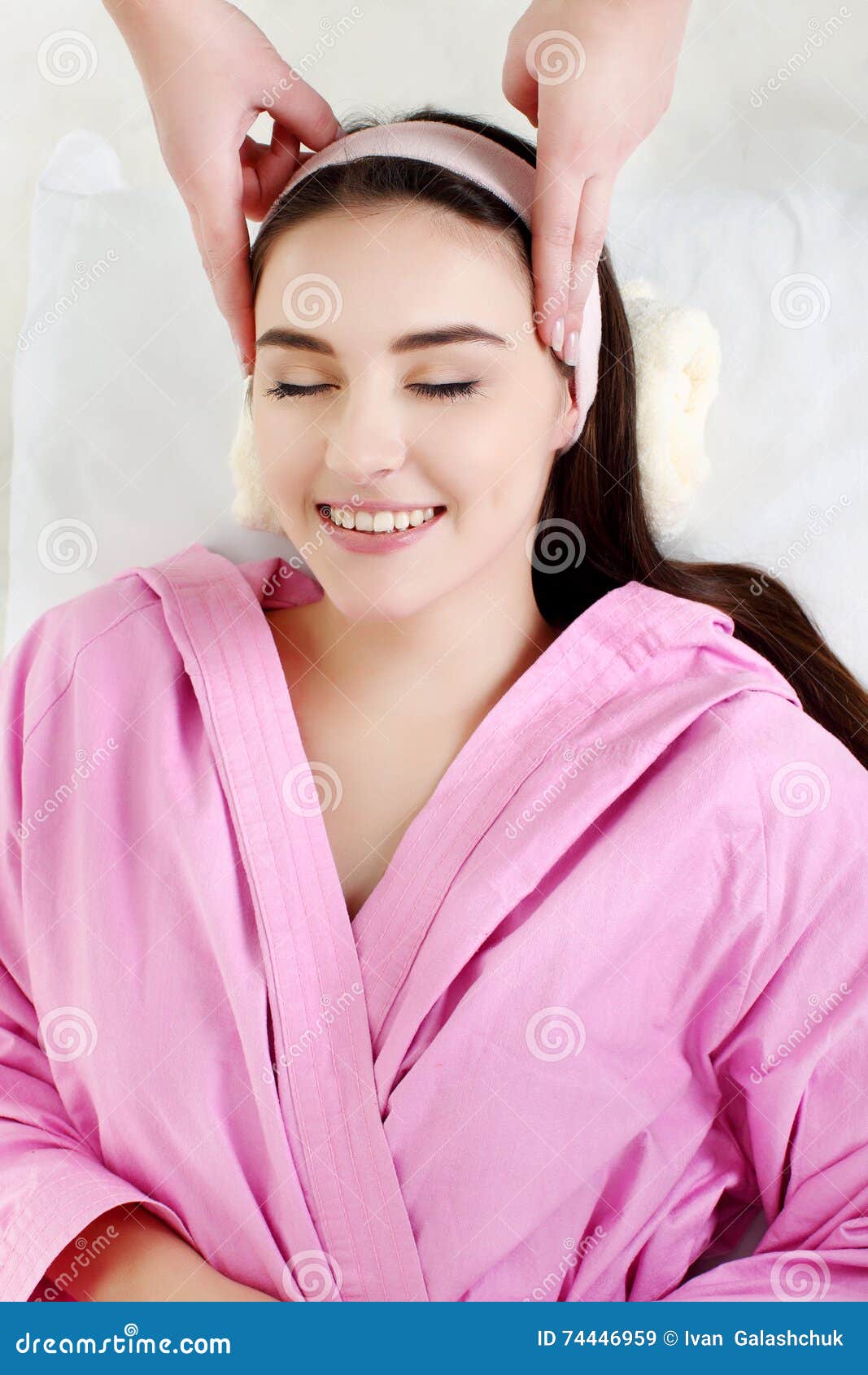 Young Woman Receiving Facial Massage With Closed Eyes In A Spa S Stock Image Image Of