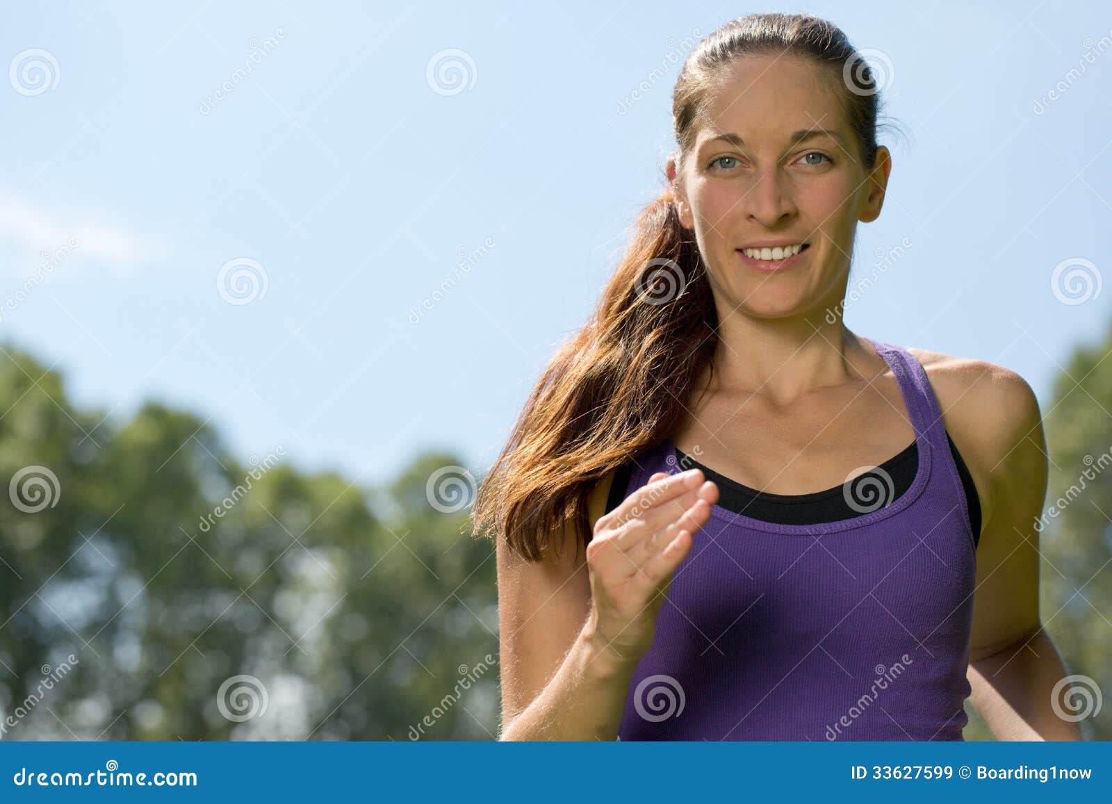 Young Woman Running Outdoors Training for Marathon Run Stock Image ...