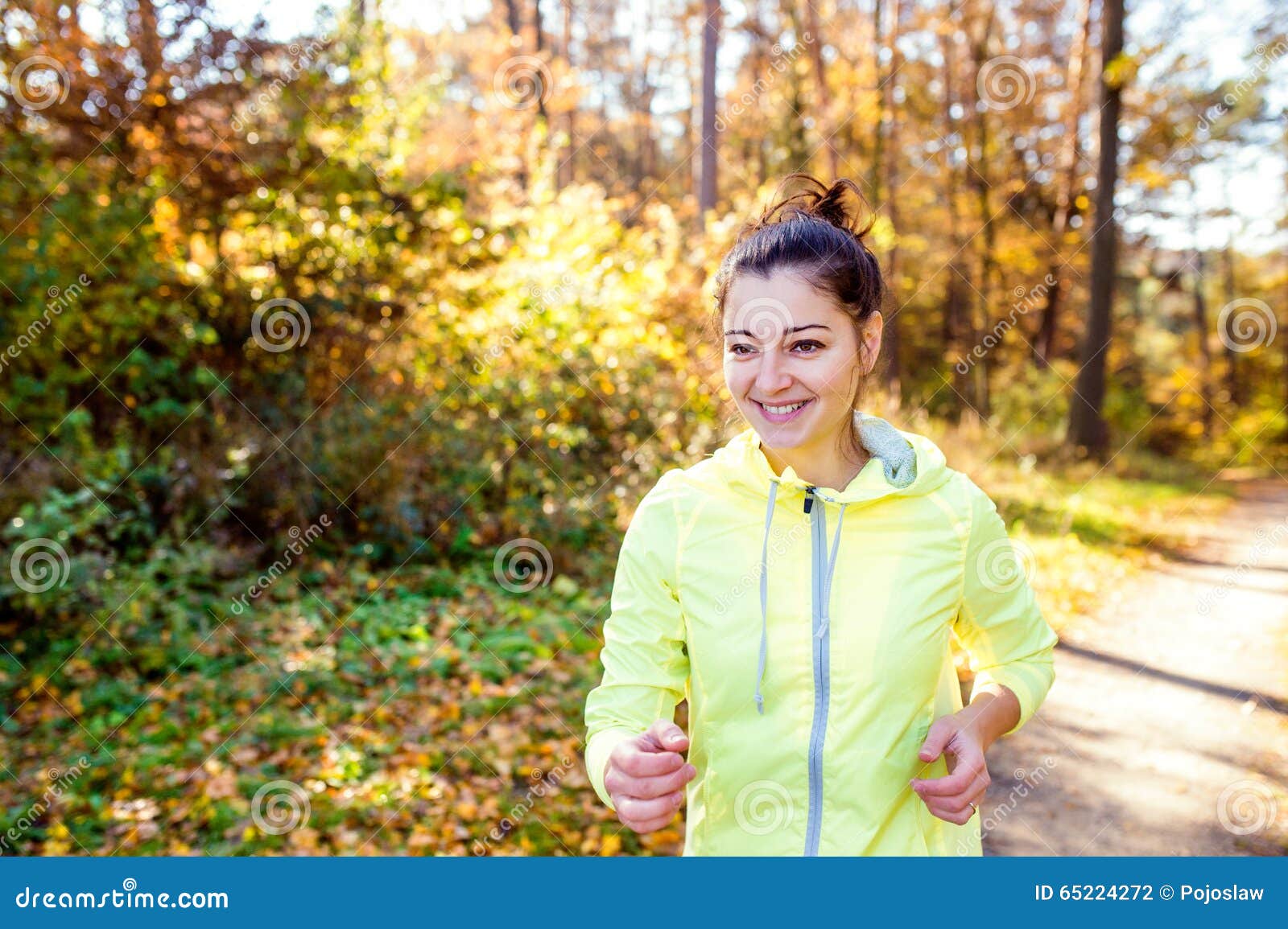 Young woman running stock photo. Image of athletic, park - 65224272