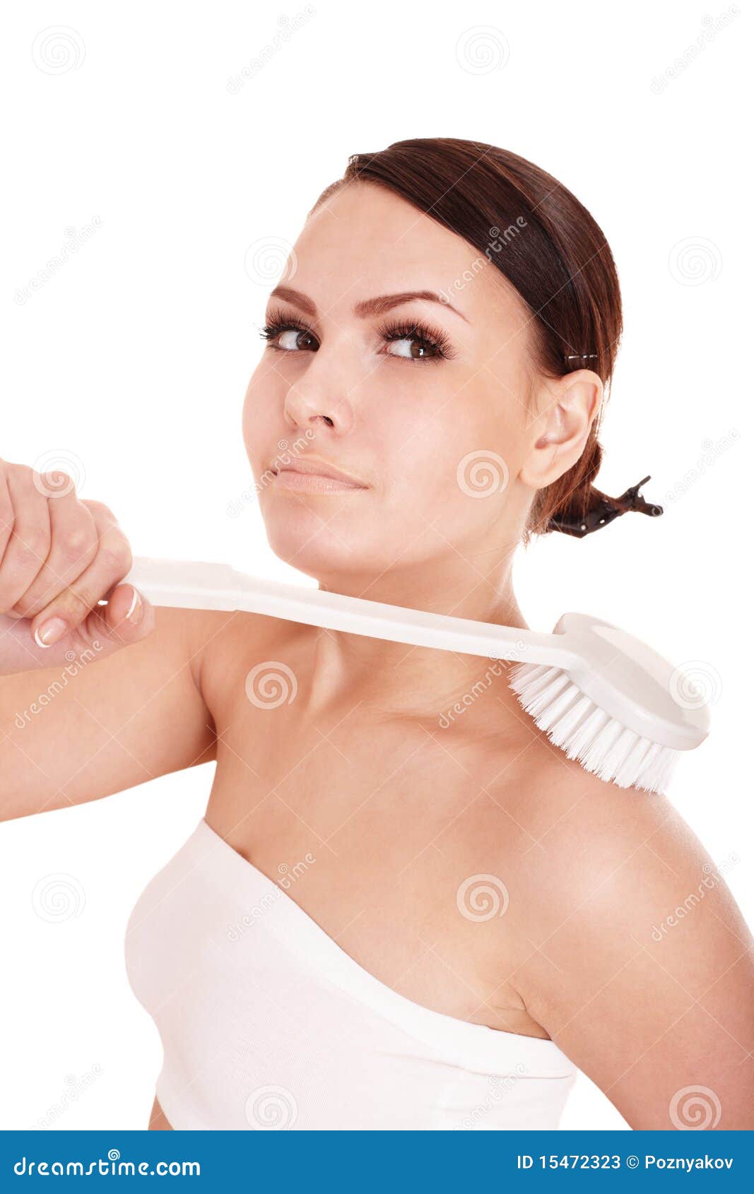 Young Woman Scrubbing Body. Stock Image Image of person, applying 15472323