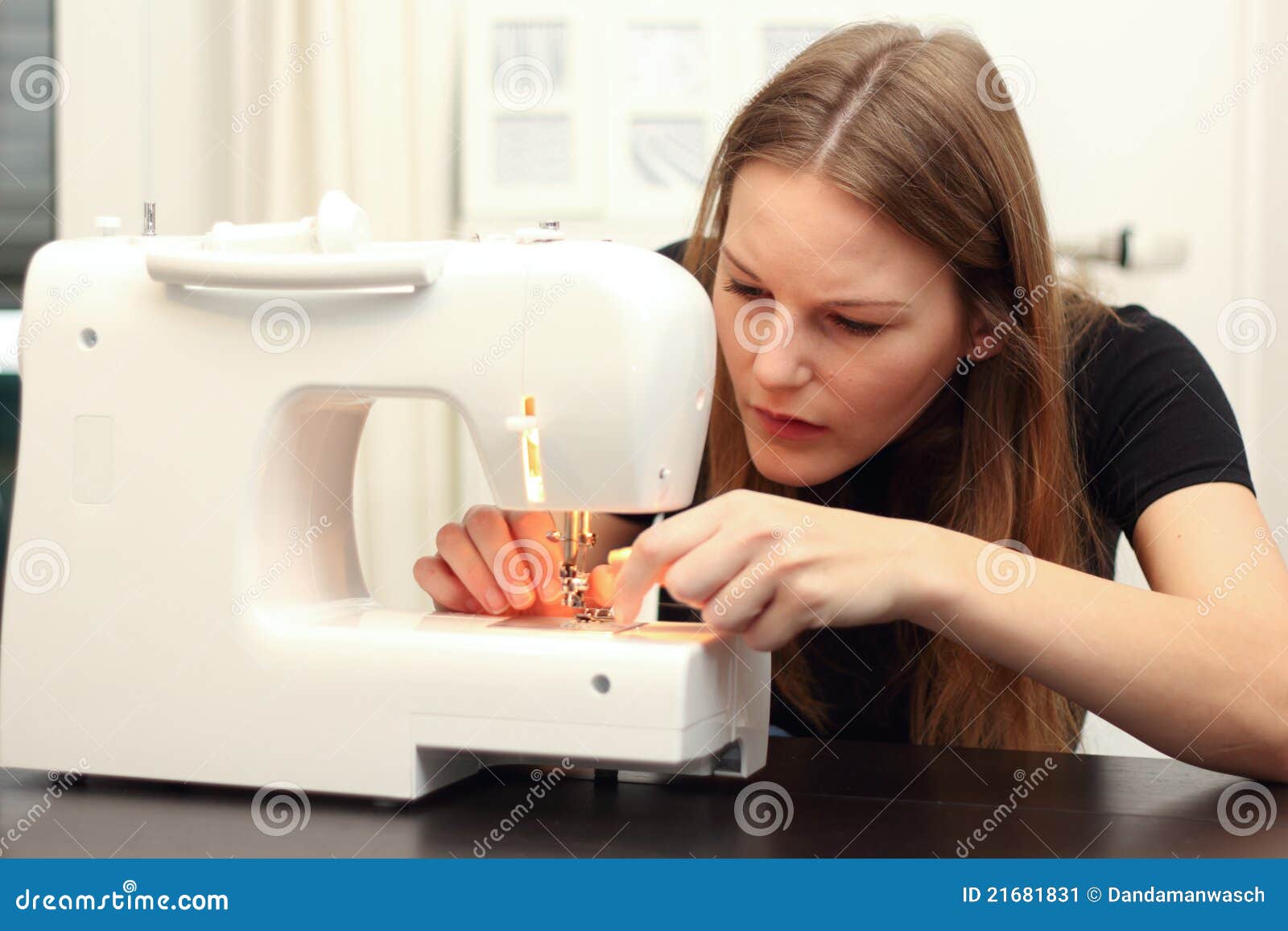 Young Woman Sewing Stock Image Image 21681831