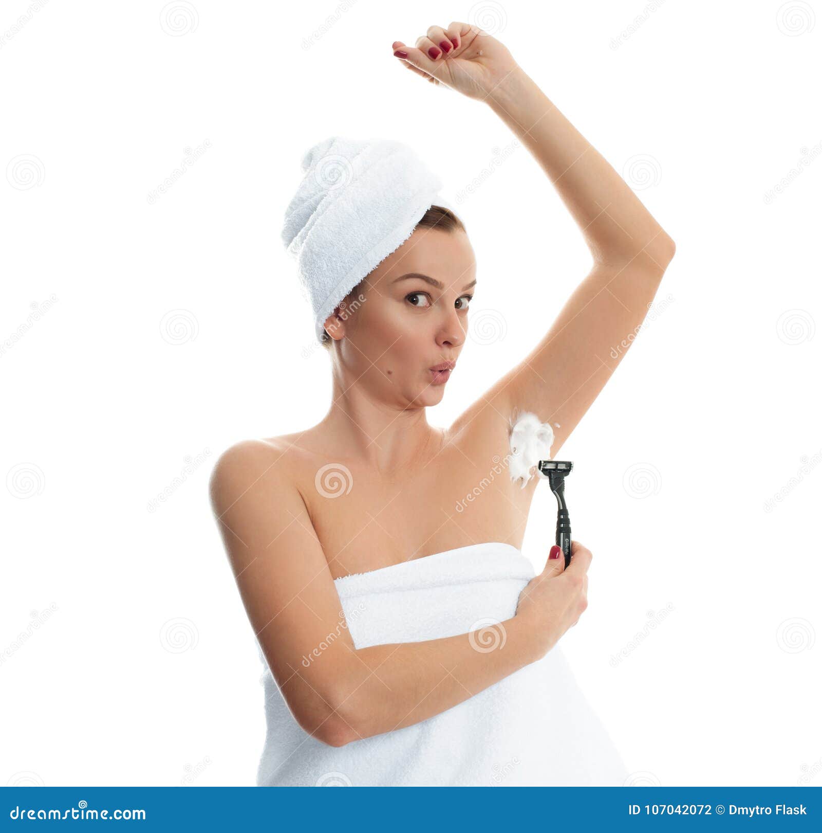 Young Woman Shaving Armpit. Hair Removal and Skin Care Concept. Stock Photo - Image of removing, hand: 107042072 Young Woman Shaving Armpit. Hair Removal and Skin Care Concept. Stock Photo - Image of removing, hand: 107042072