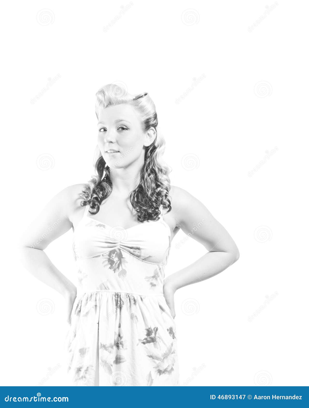 Young Woman in Short Modest Dress Stock Image - Image of isolated, long ...