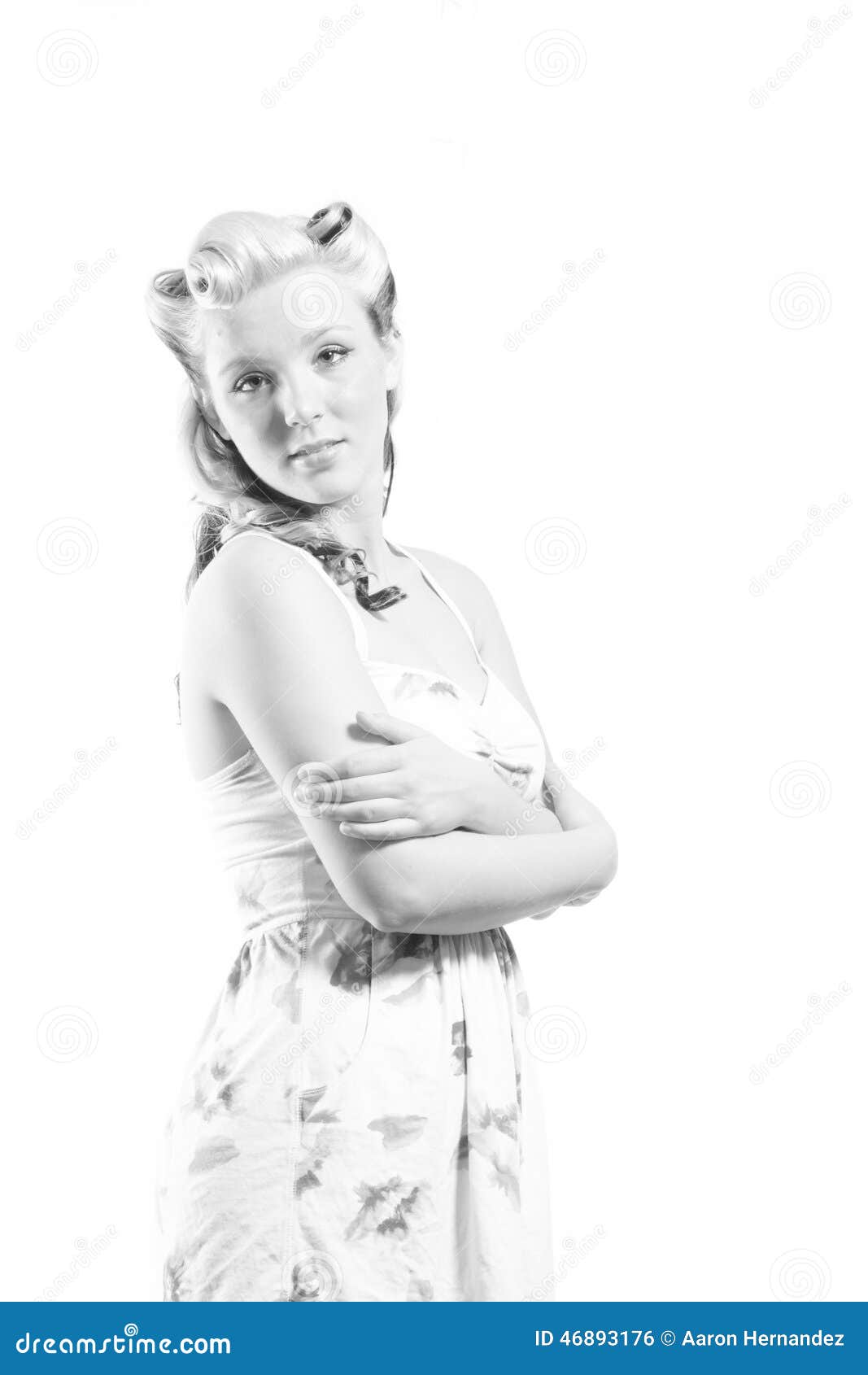 Young Woman in Short Modest Dress Stock Photo - Image of lady ...