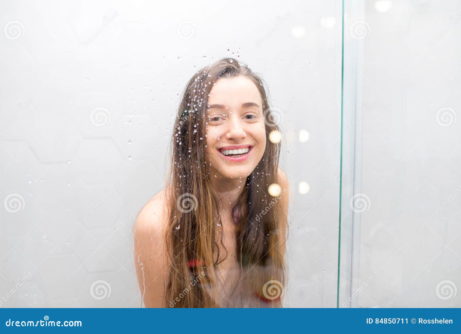 Nude teen in shower
