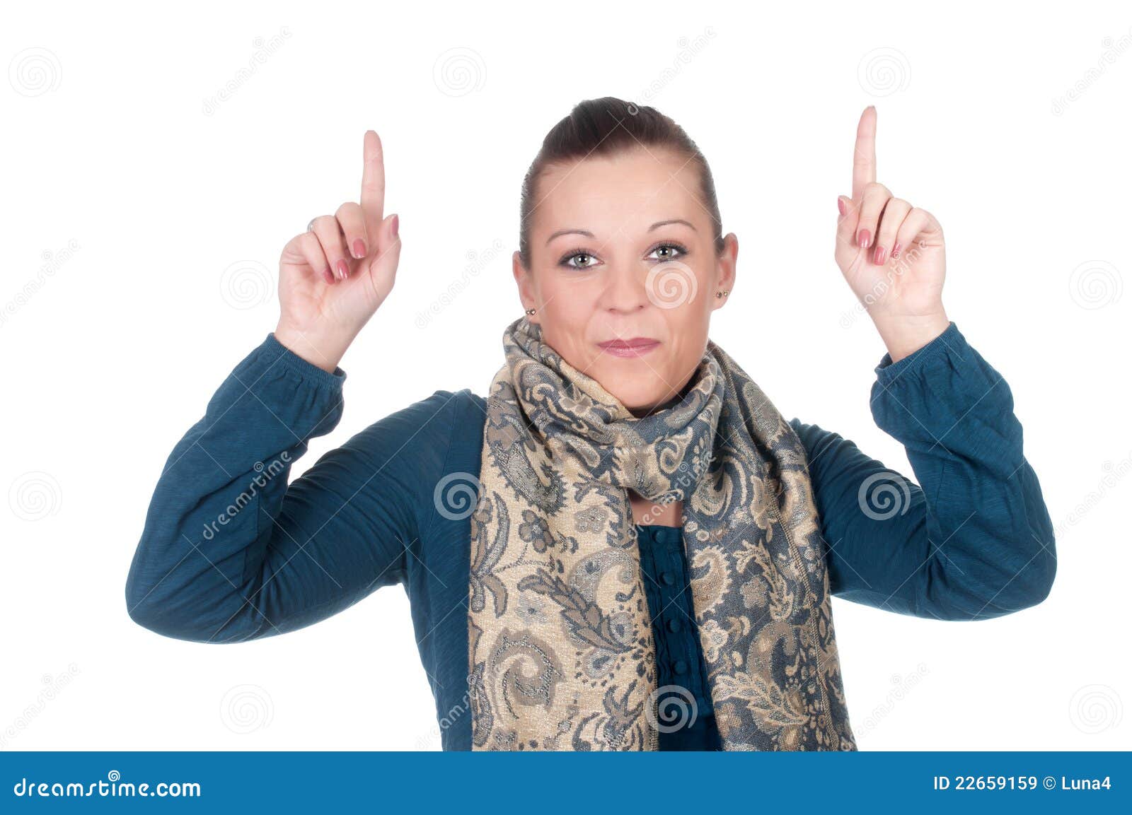 Young woman showing up stock image. Image of positivity - 22659159