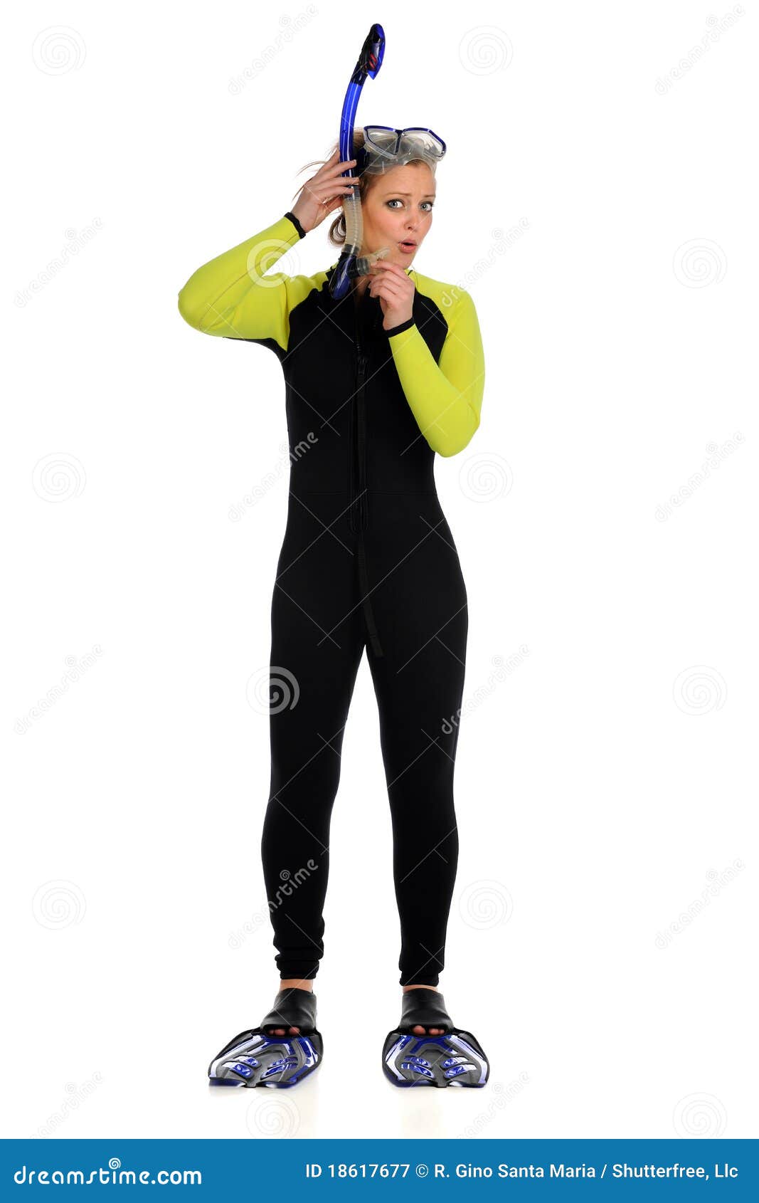 Young Woman in Snorkeling Gear Stock Image Image of female, adult 18617677