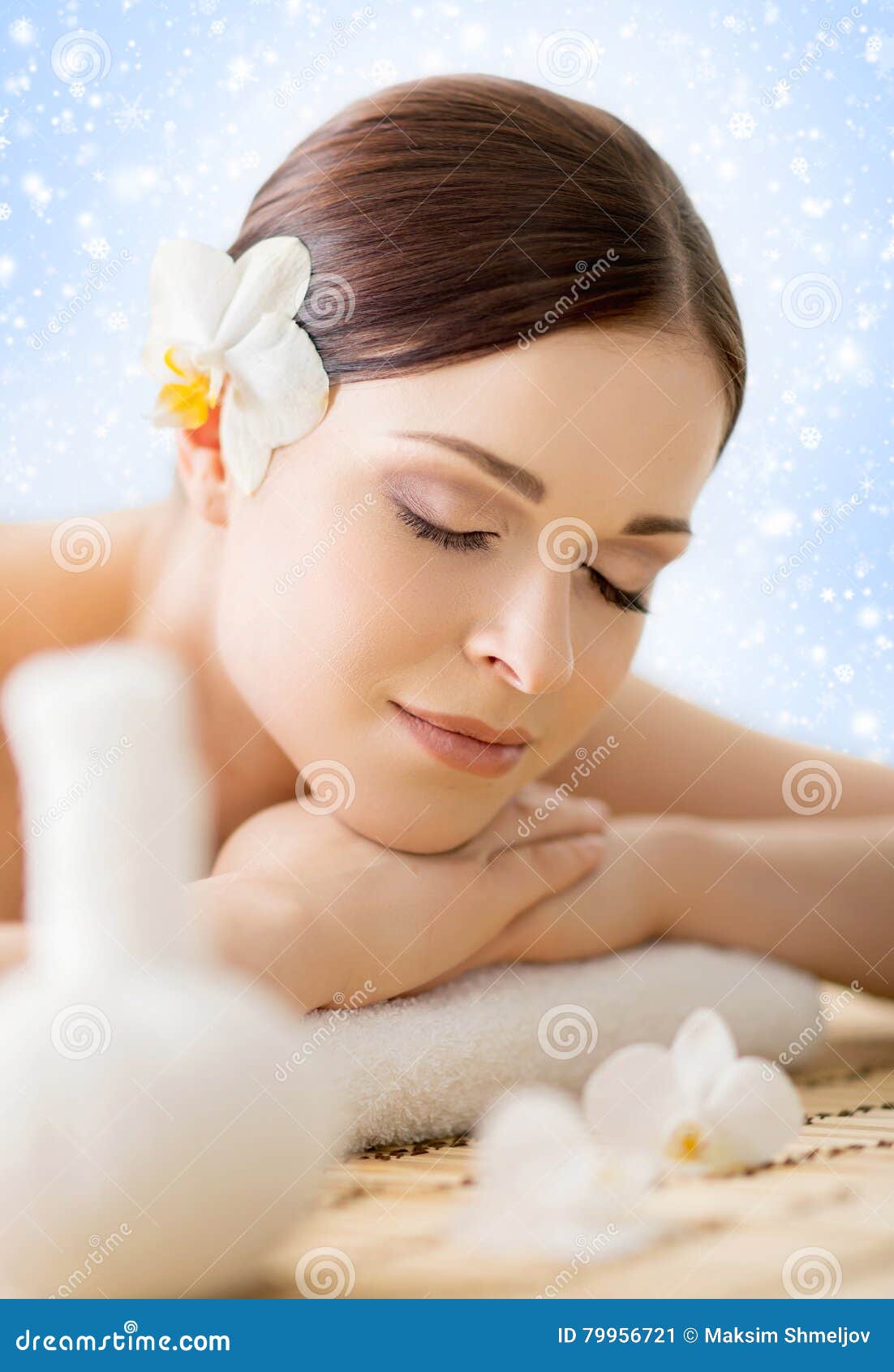 Young Woman On A Spa Back Massage Procedure Stock Image Image Of Girl Recreation 79956721