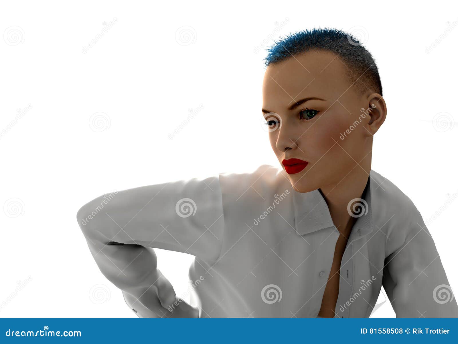 Spiky Blue Hair Woman - wide 5