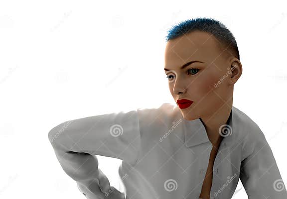 Woman with Spiky Blue Hair - wide 1