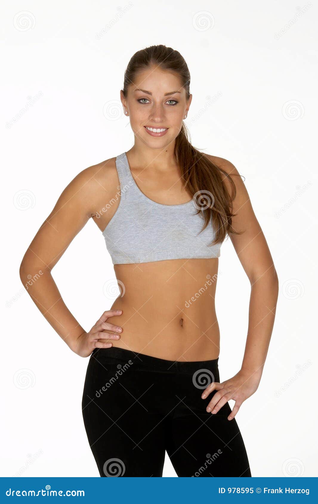 Young Woman in Sports Bra and Tights Stock Image - Image of exercise,  cardiovascular: 978595