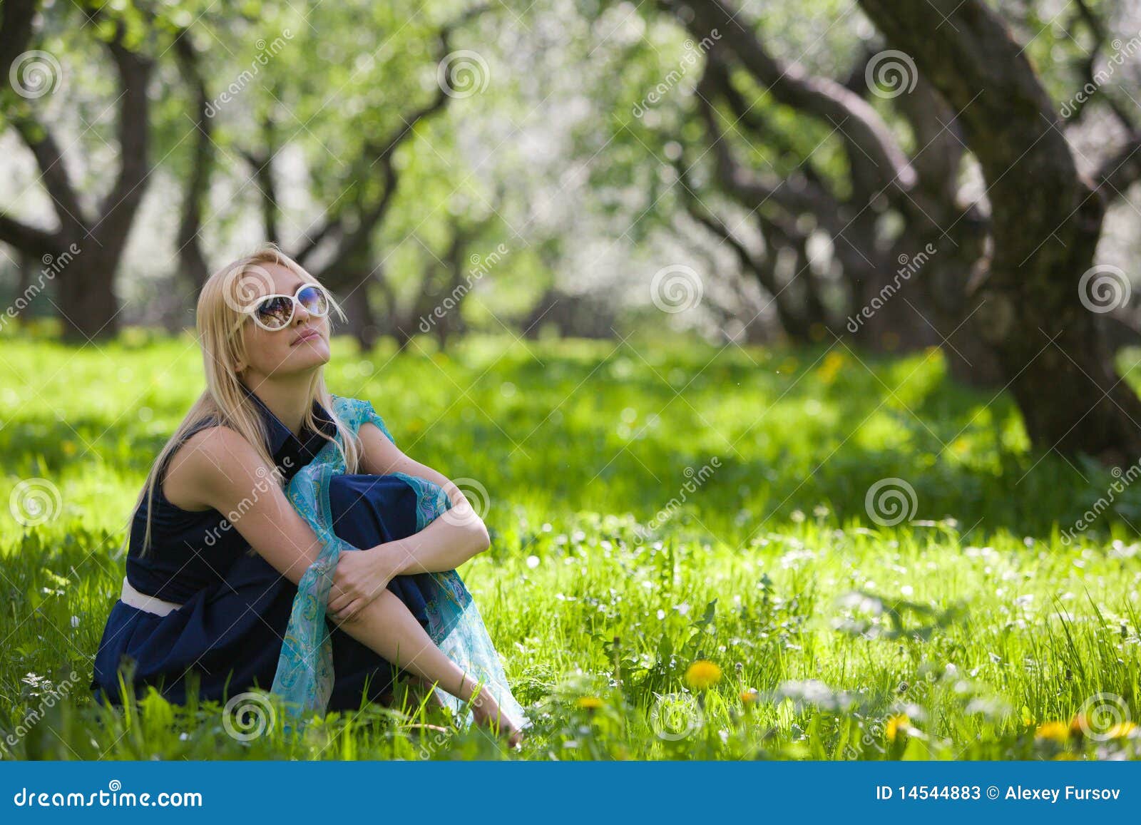 Young woman at spring park stock image. Image of cheerful - 14544883