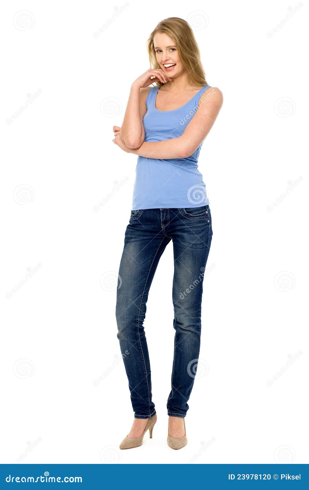 Young woman standing stock photo. Image of happy, happiness - 23978120