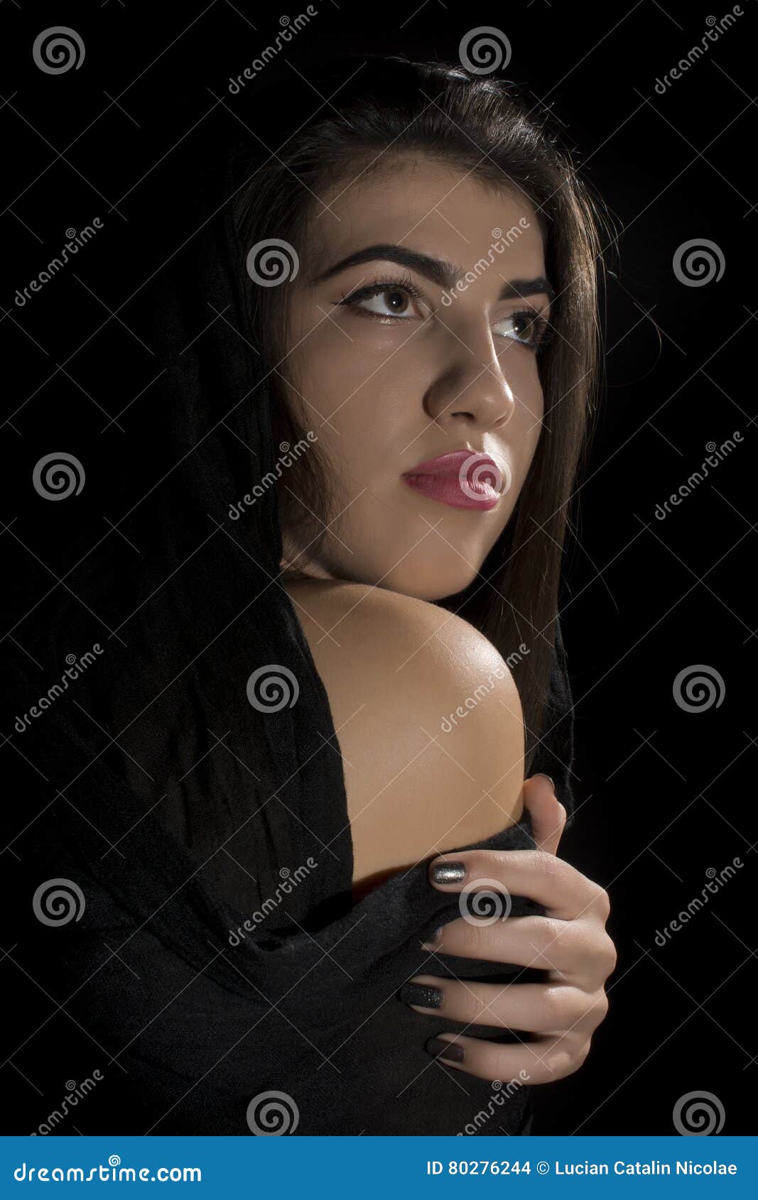 Young Woman Studio Portrait Stock Photo Image of studio, long 80276244