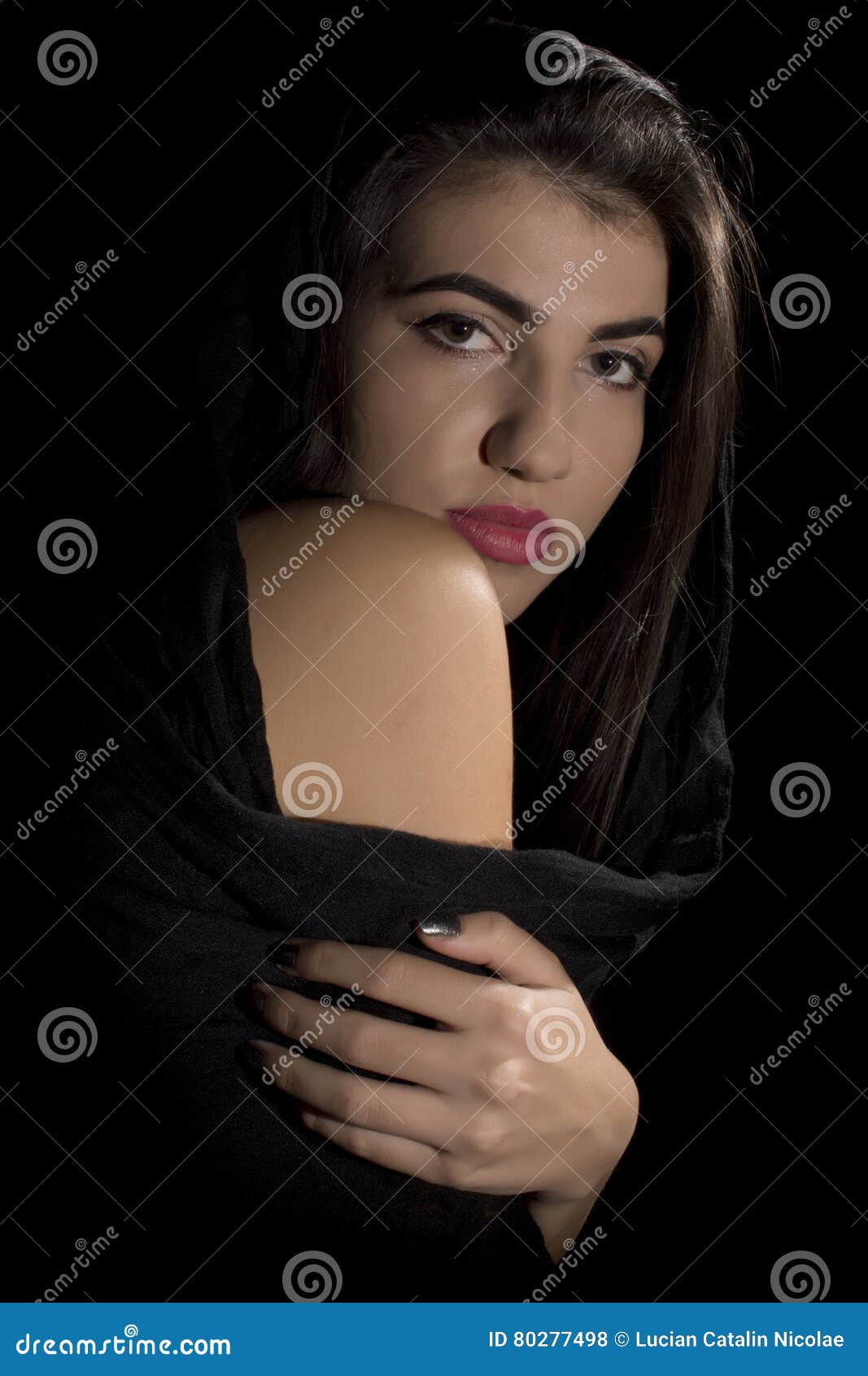 Young Woman Studio Portrait Stock Photo Image of beauty, long 80277498